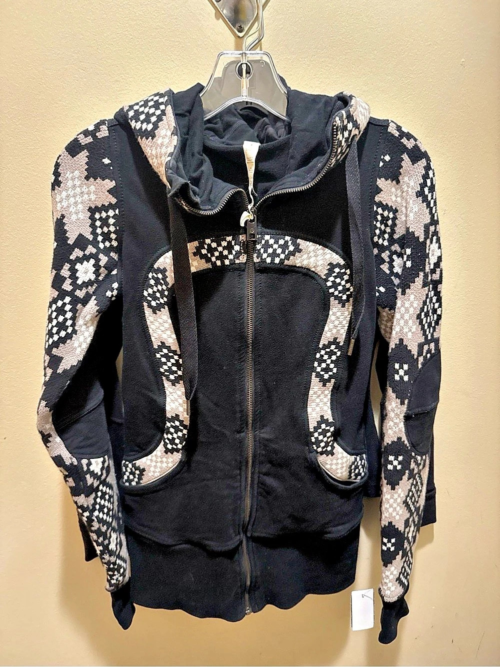 Lululemon Special Edition Fair Isle Scuba Hoodie Black & White